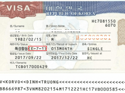 Visa E-7 Hàn Quốc